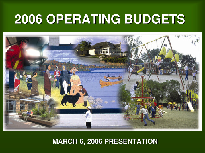2006 operating budgets 2006 operating budgets