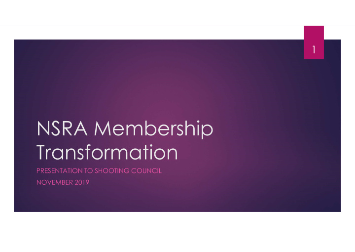 nsra membership transformation