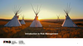 Introduction to Risk Management  1  INTRODUCTION TO RISK MANAGEMENT  Learning Objectives  1.  What