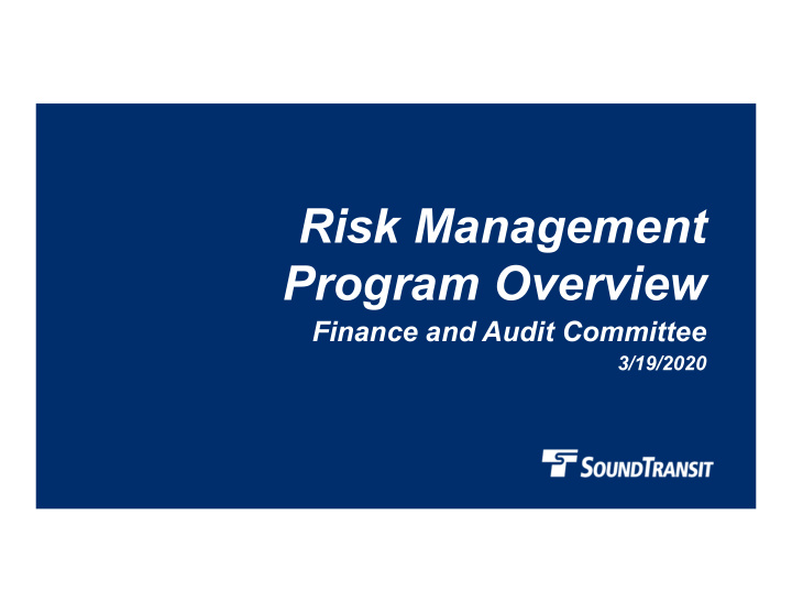 risk management program overview