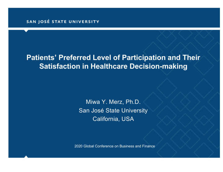 patients preferred level of participation and their