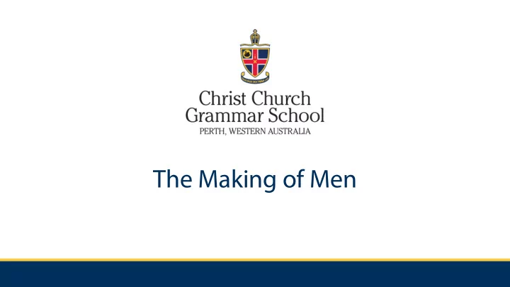 the making of men proposal