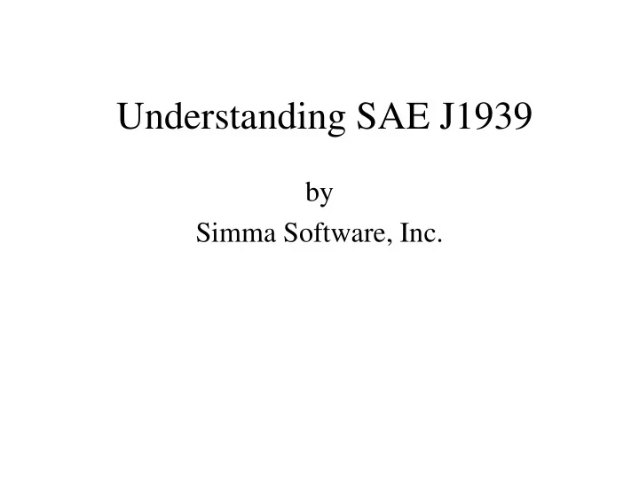 understanding sae j1939