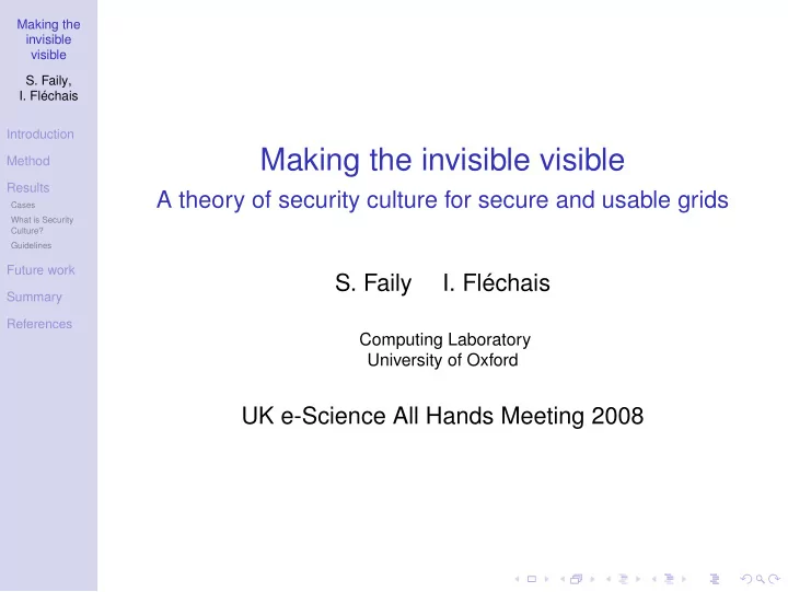 making the invisible visible