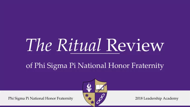 the ritual review