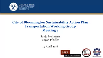 City of Bloomington Sustainability Action Plan   Transportation Working Group