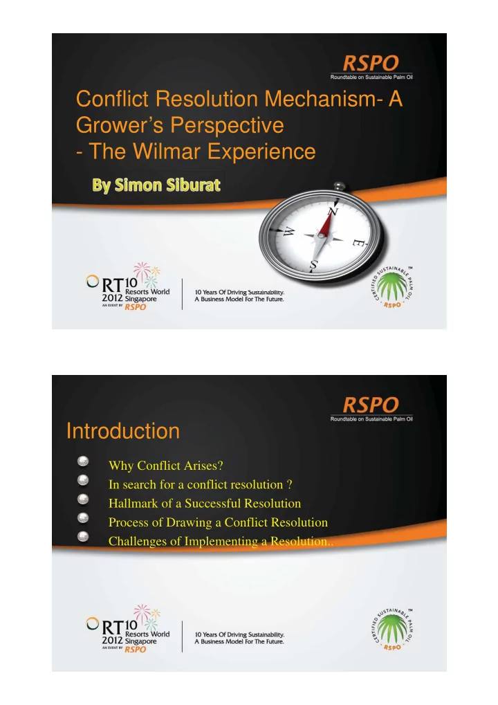 conflict resolution mechanism a grower s perspective the