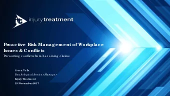 Proa c tive  Risk Ma na g e me nt of Workpla c e  Issue s &amp; Conflic ts  Pre ve nting  c o nflic