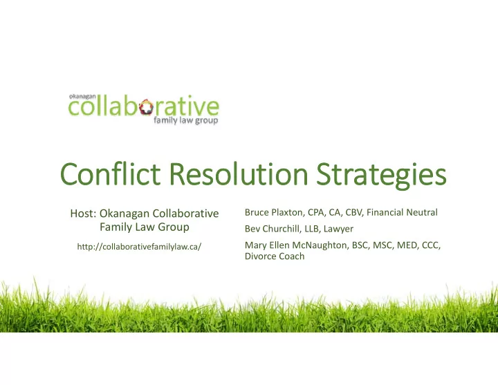 conflict r lict reso solu lutio tion str strategies