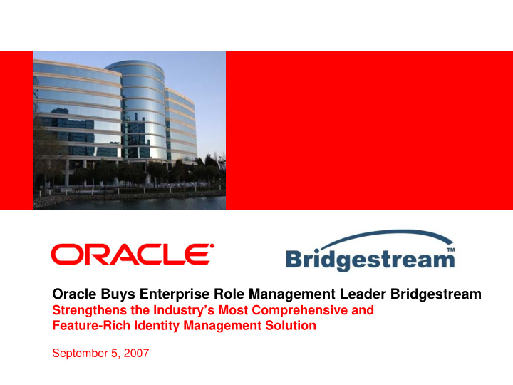 oracle buys enterprise role management leader bridgestream