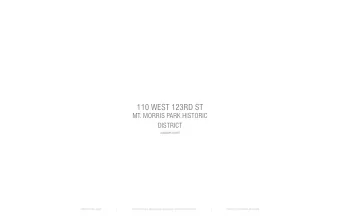 110 WEST 123RD ST  MT. MORRIS PARK HISTORIC  DISTRICT  LANDMARK PACKET  OWNER: DANIEL KIMYA