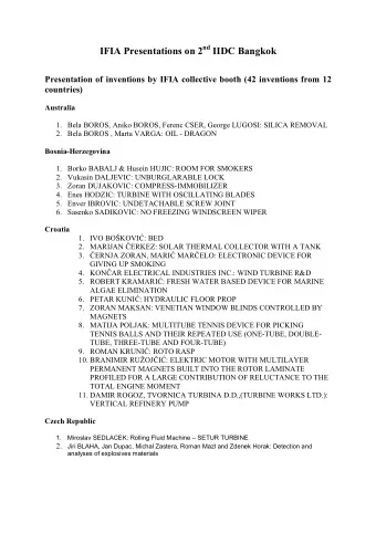 IFIA Presentations on 2 nd IIDC Bangkok  Presentation of inventions by IFIA collective booth (42