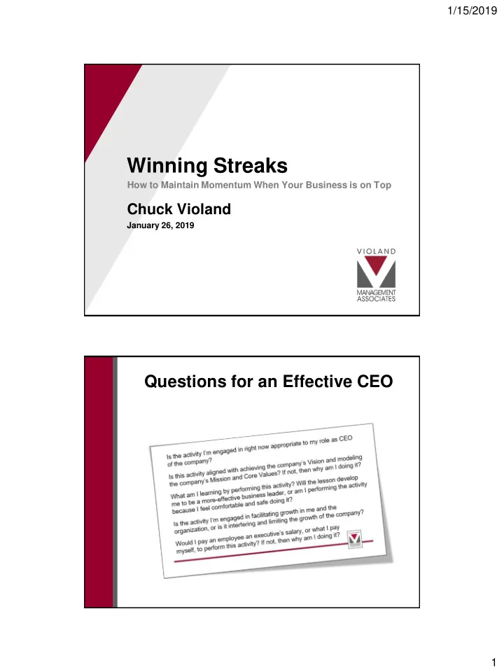 winning streaks