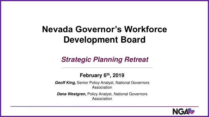 nevada governor s workforce