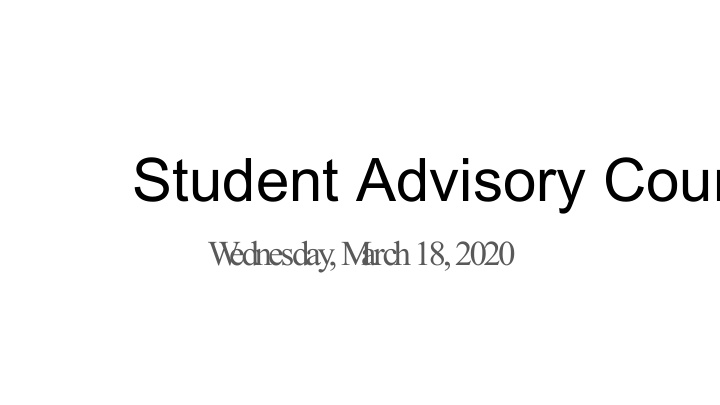 student advisory coun