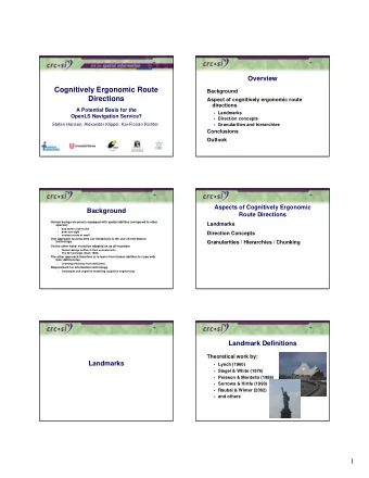 Cognitively Ergonomic Route  Background  Directions  Aspect of cognitively ergonomic route