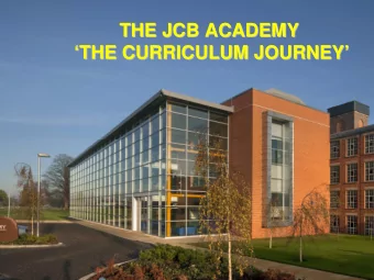 THE JCB ACADEMY  THE JCB ACADEMY  THE CURRICULUM JOURNEY  THE CURRICULUM JOURNEY