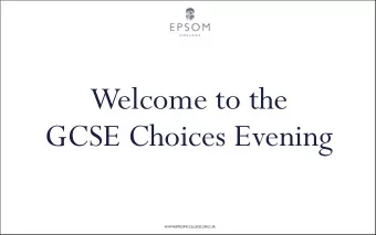 Welcome to the  GCSE Choices Evening  Mr Jay Piggot  Headmaster  The fate of our  country