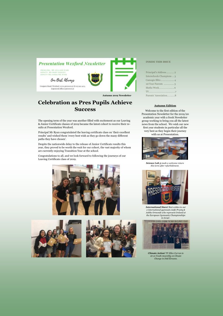 celebration as pres pupils achieve