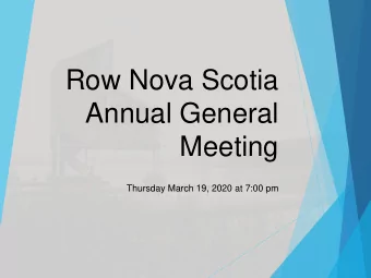 Meeting  Thursday March 19, 2020 at 7:00 pm  Provincial Coach  Report  Provincial Coach  Patrick