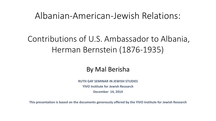 albanian american jewish relations