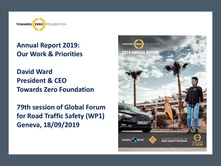 annual report 2019 our work priorities david ward