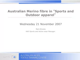 Australian Merino fibre in  Sports and Outdoor apparel   Wednesday 21 November 2007  Mark