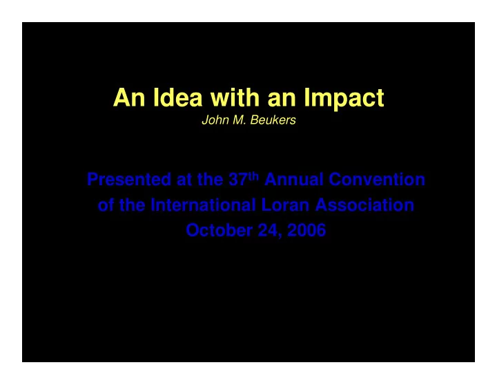 an idea with an impact