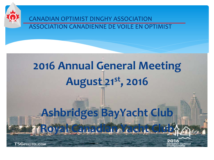 2016 annual general meeting august 21 st 2016 ashbridges