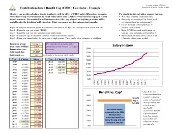 Salary History  Year joined OPERS:  1989  promotion every 5 years (15% pay  $80K  Termination year: