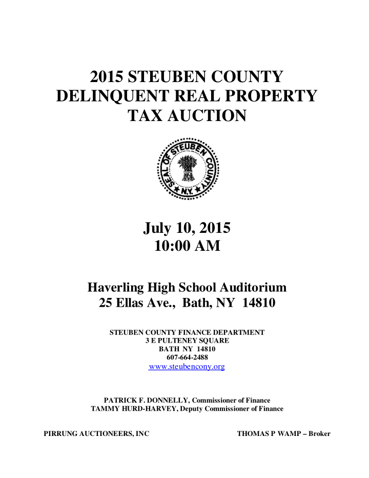 2015 steuben county delinquent real property tax auction