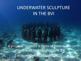 UNDERWATER  SCULPTURE      IN  THE  BVI    A  proposal  to  create  a