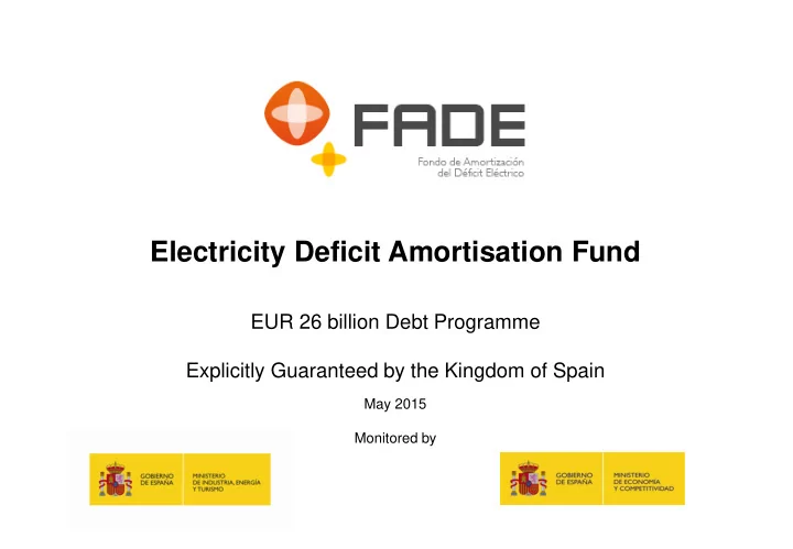 eur 26 billion debt programme explicitly guaranteed by