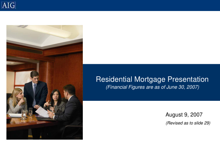 residential mortgage presentation