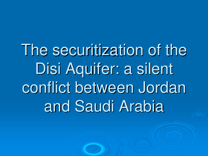 the securitization of the the securitization of the disi