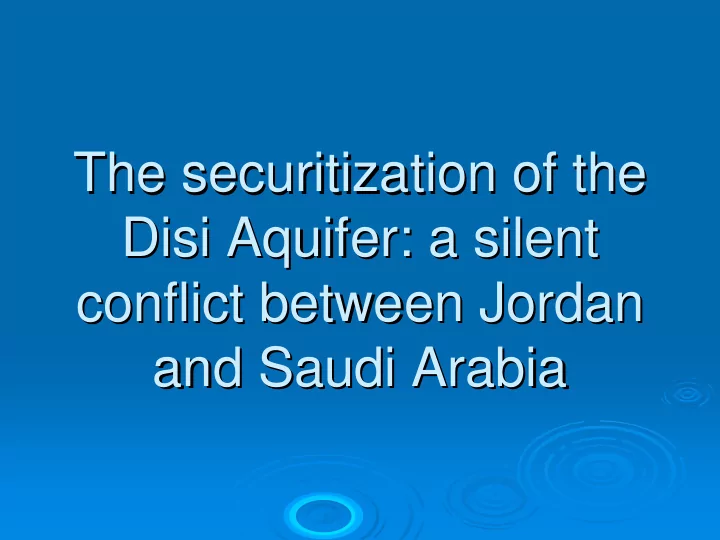 the securitization of the the securitization of the disi