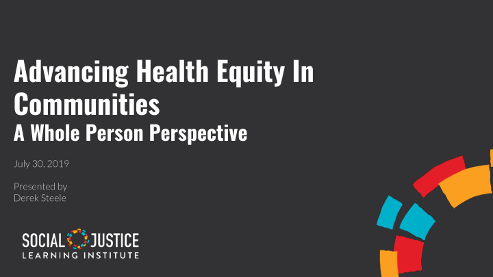 advancing health equity in communities