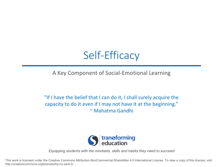 self efficacy