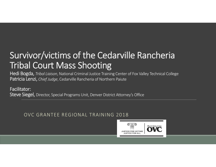 survivor victims of the cedarville rancheria tribal court