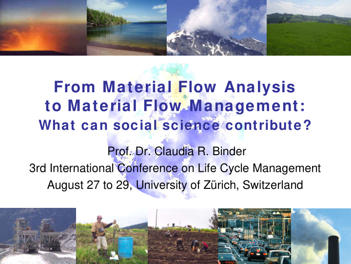 from material flow analysis to material flow management