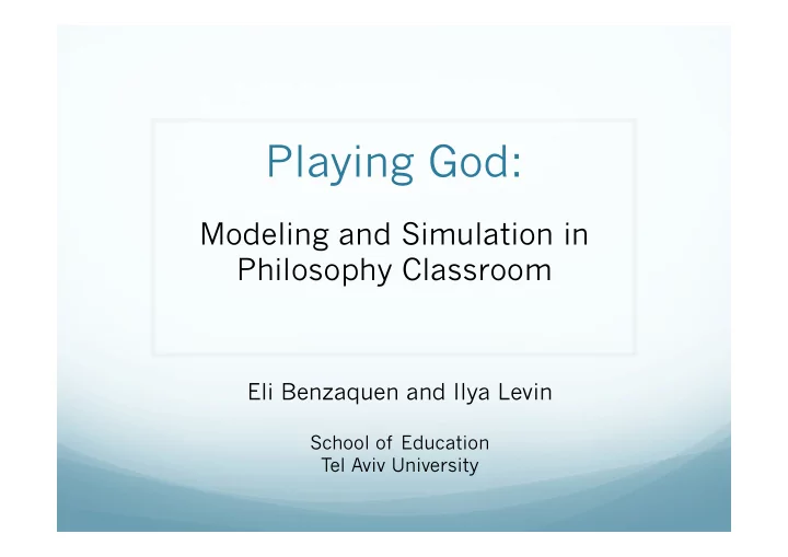 playing god