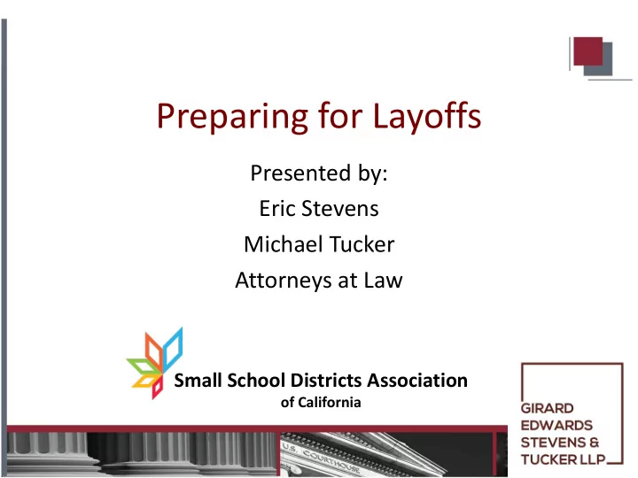 preparing for layoffs