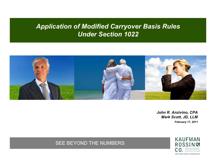 application of modified carryover basis rules under