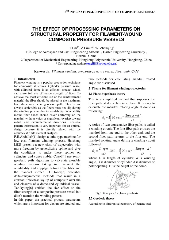 the effect of processing parameters on structural