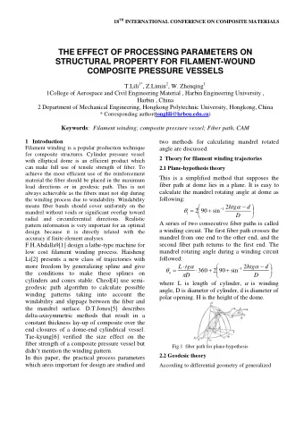 THE EFFECT OF PROCESSING PARAMETERS ON  STRUCTURAL PROPERTY FOR FILAMENT-WOUND  COMPOSITE PRESSURE