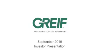 September 2019  Investor Presentation  Safe harbor  FORWARD-LOOKING STATEMENTS    This
