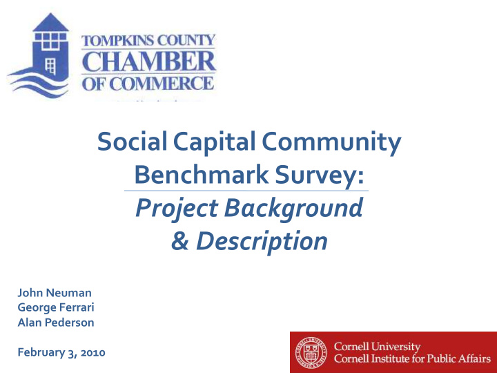 social capital community benchmark survey project