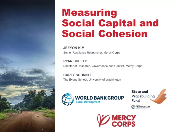 measuring social capital and social cohesion