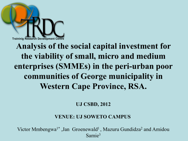 analysis of the social capital investment for