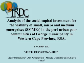 Analysis of the social capital investment for  the viability of small, micro and medium